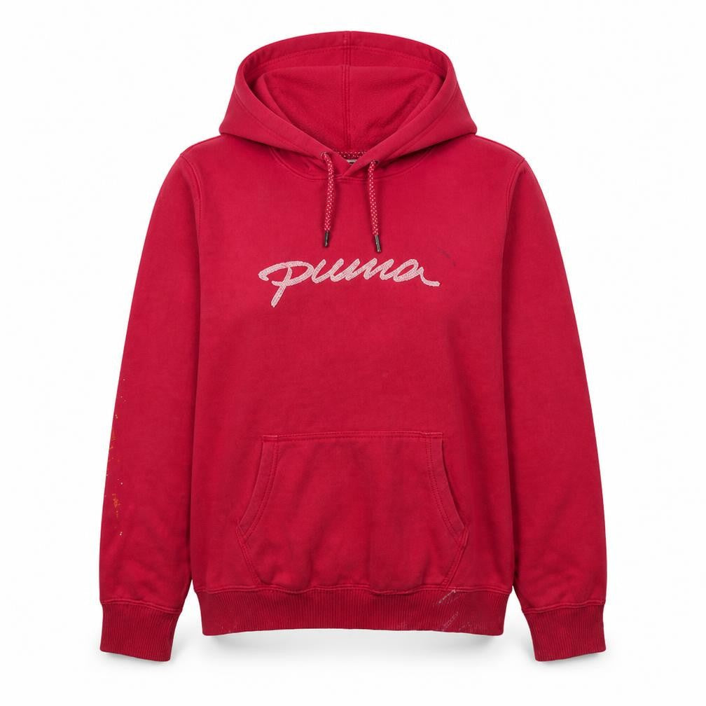 Puma Womens Red Pullover Hoodie UK 16 - Logo Hooded Sweatshirt