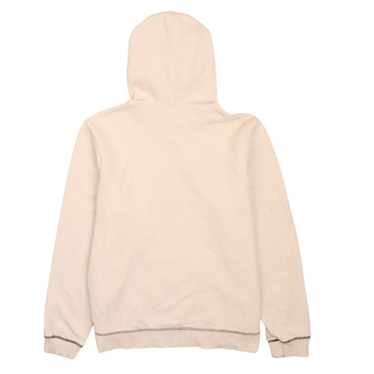 Adidas Men’s Beige Pullover Hoodie Size S Logo Fleece Sweatshirt