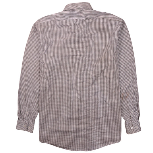 Polo Ralph Lauren Men's Brown Check Cotton Long Sleeve Shirt 15in Slim