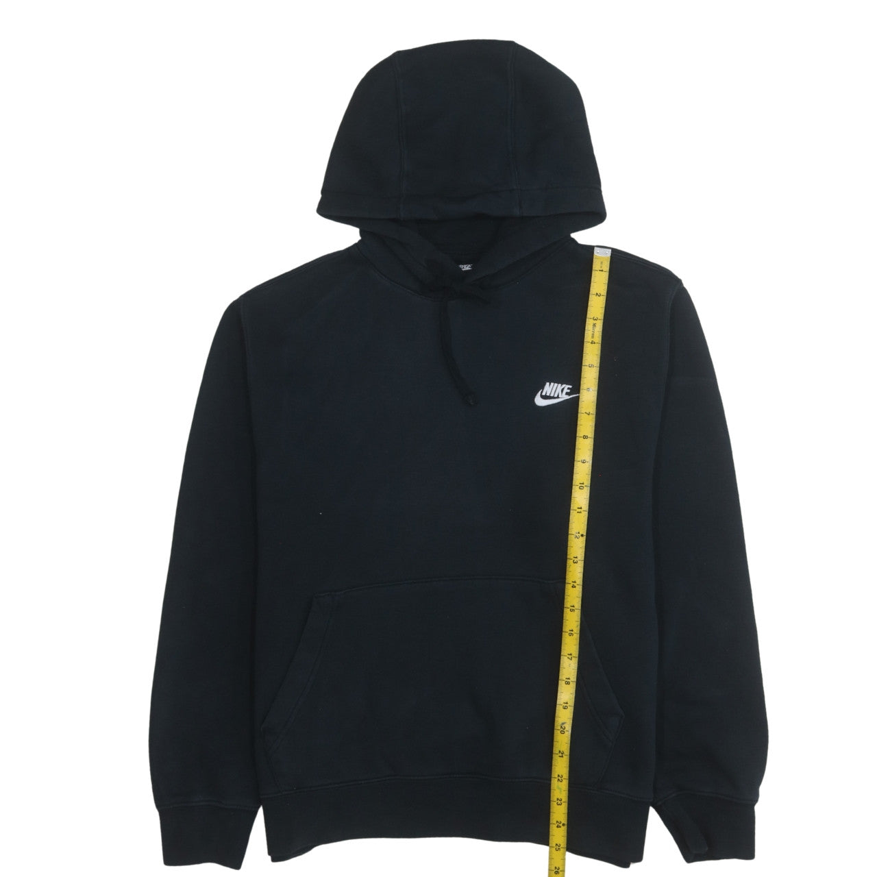 Nike Men's Black Pullover Hoodie L Regular Fit Fleece Logo Sweatshirt