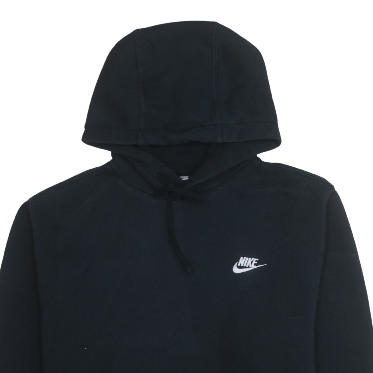 Nike Men's Black Pullover Hoodie L Regular Fit Fleece Logo Sweatshirt