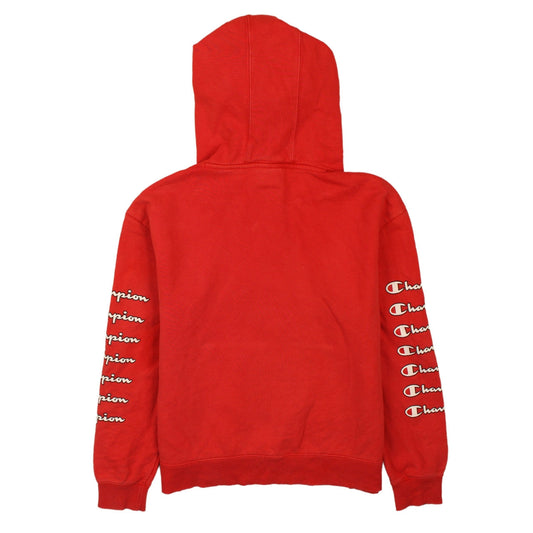 Champion Women's Red Pullover Hoodie XS Logo Sleeve Casual