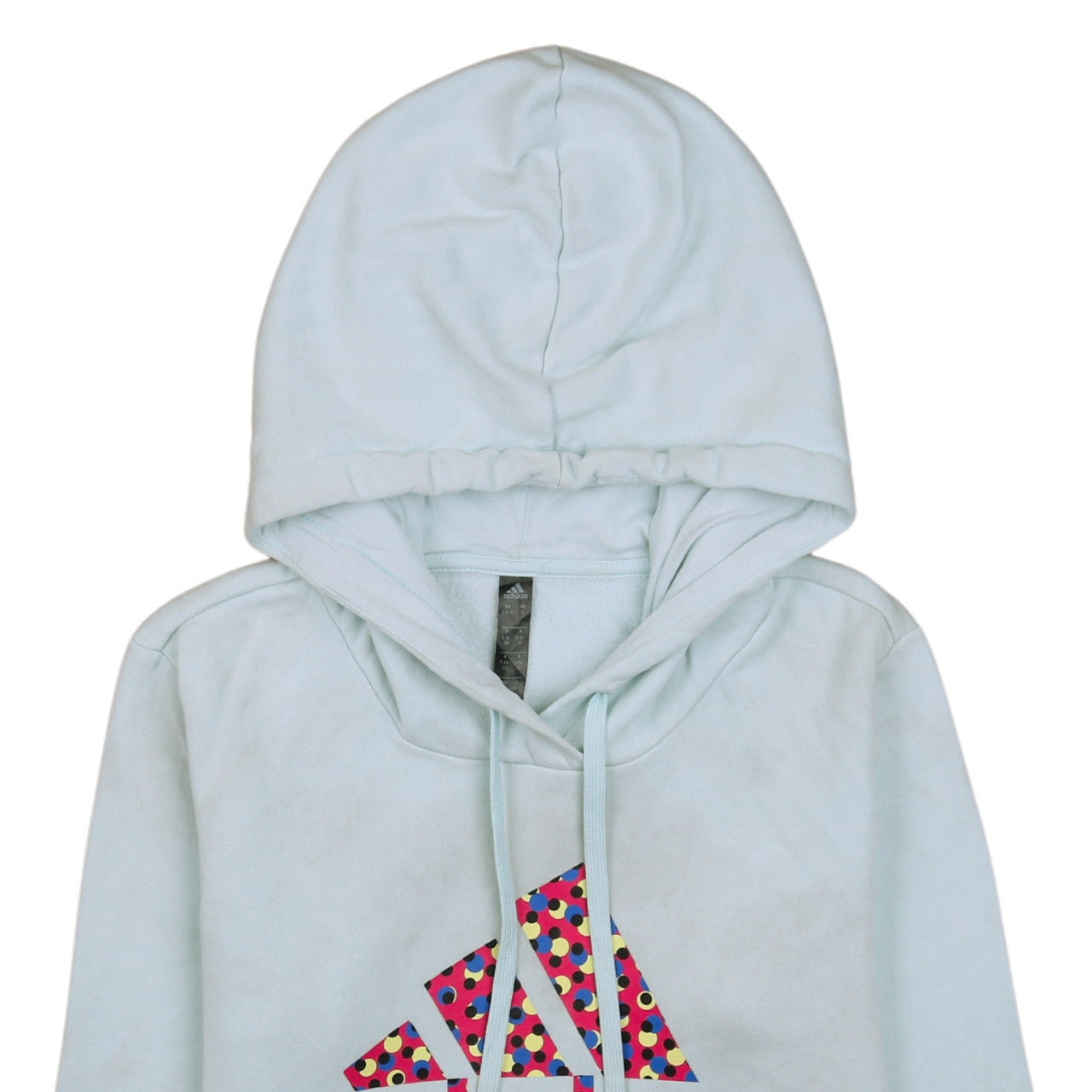 Adidas Women's Blue Pullover Hoodie Size S Printed Logo Sweatshirt