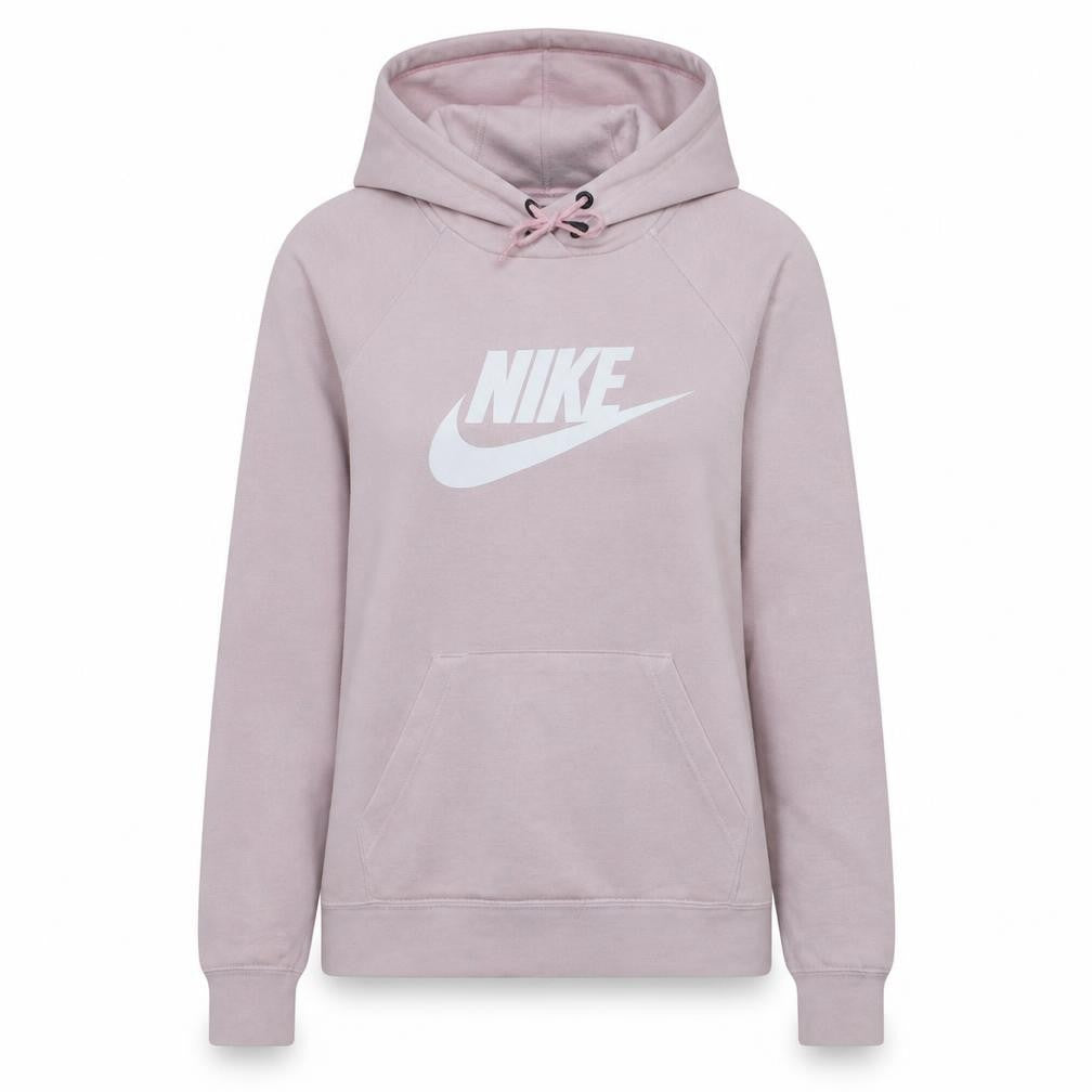 Nike Womens Pink Pullover Hoodie Small Cotton Blend Logo Sweatshirt