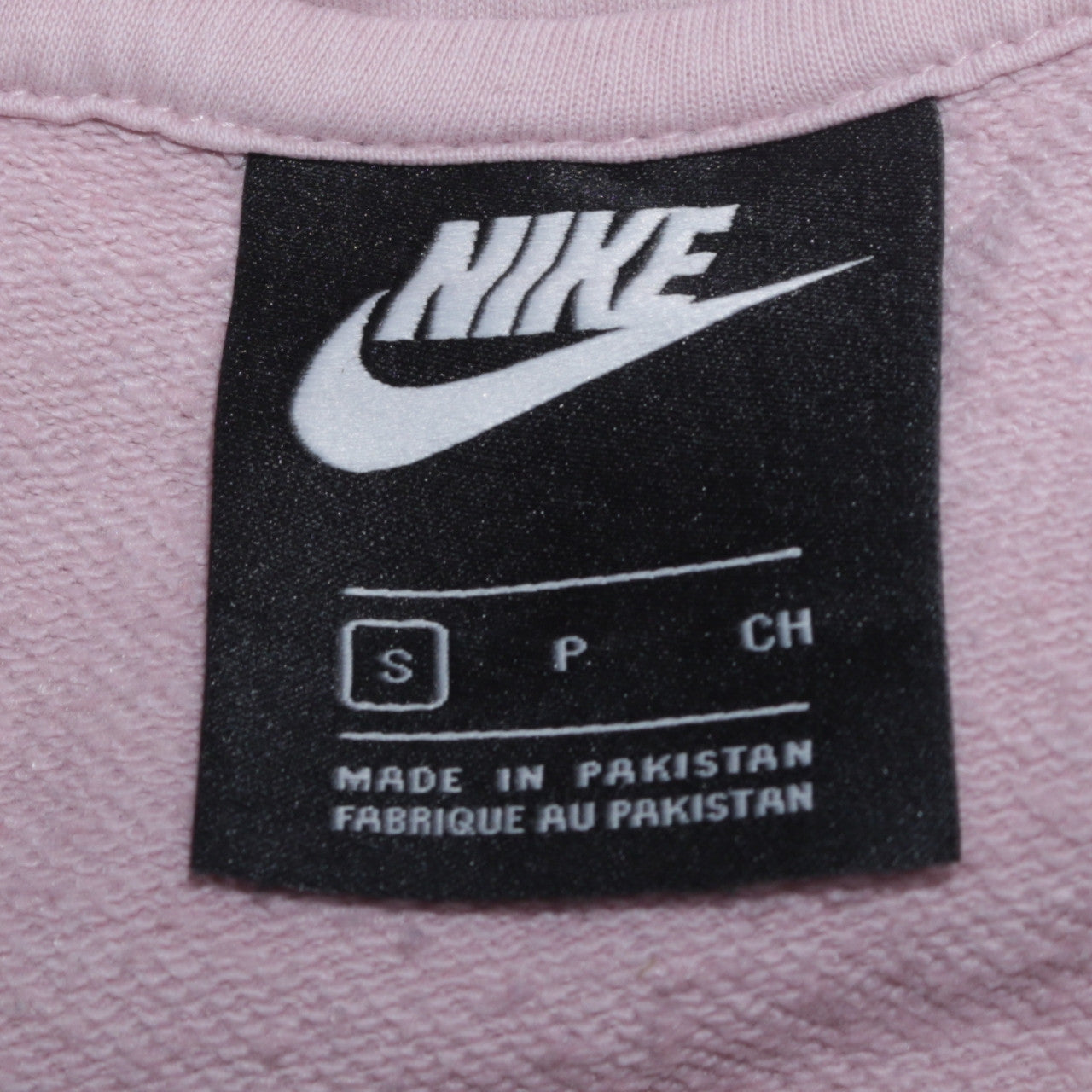 Nike Womens Pink Pullover Hoodie Small Cotton Blend Logo Sweatshirt