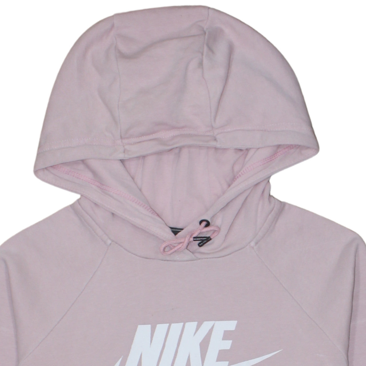 Nike Womens Pink Pullover Hoodie Small Cotton Blend Logo Sweatshirt