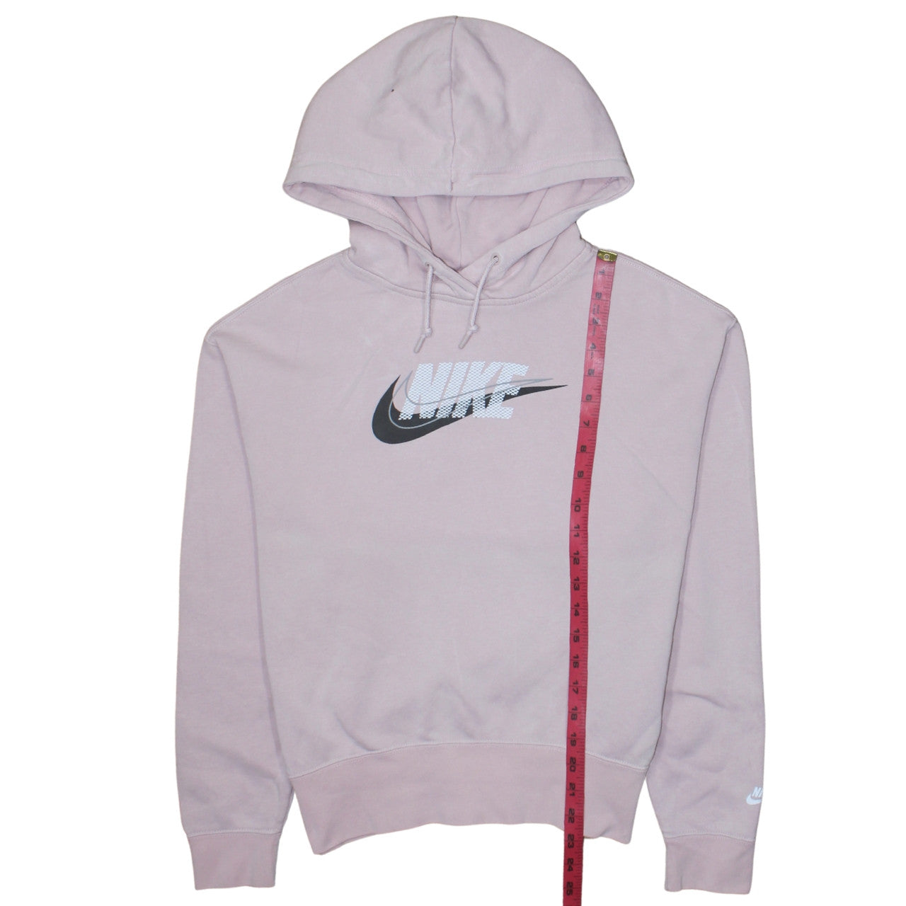 Nike Womens Pink Pullover Hoodie XS Cotton Blend Logo Sweatshirt