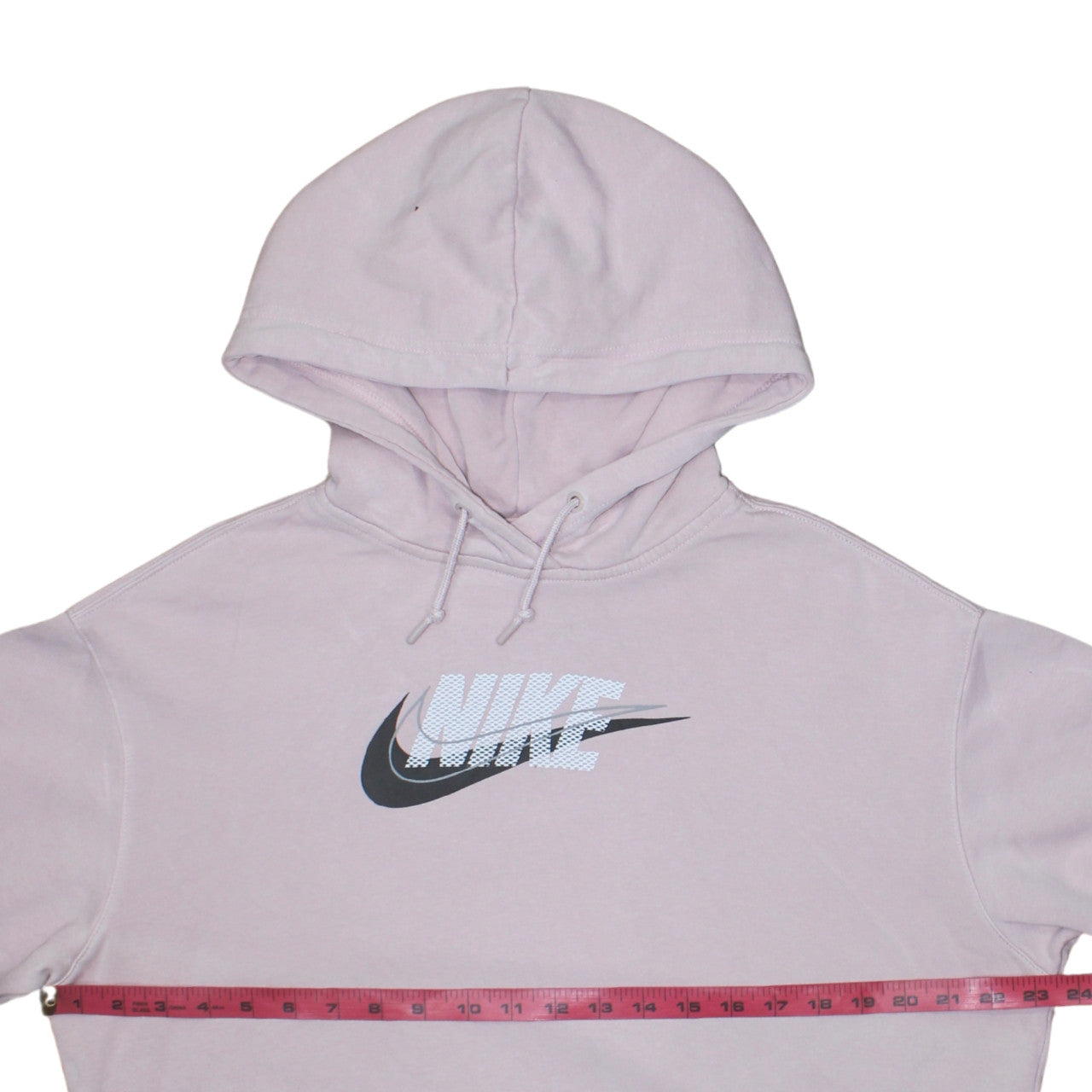 Nike Womens Pink Pullover Hoodie XS Cotton Blend Logo Sweatshirt