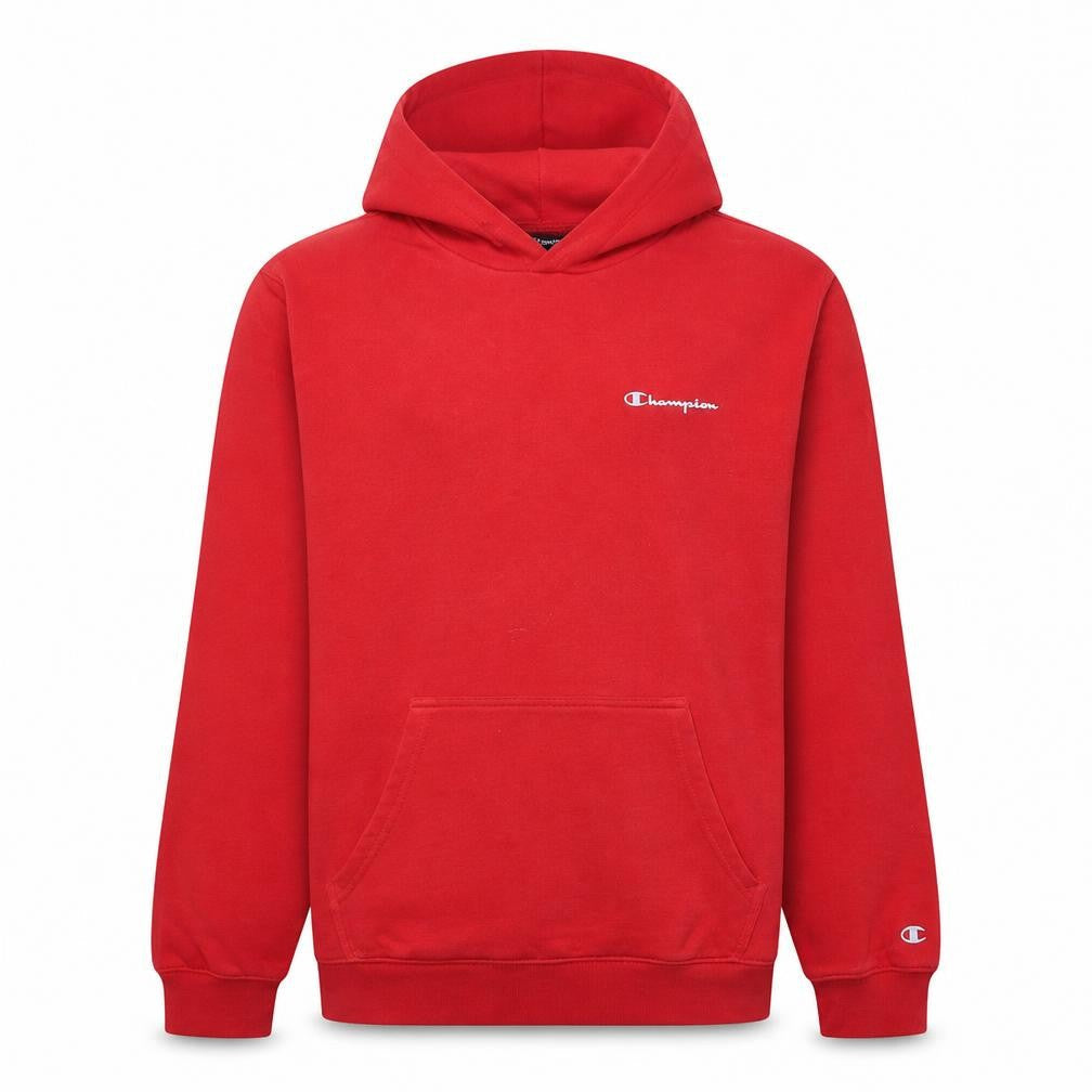 Champion Men's Red Pullover Hoodie Large Logo Sweatshirt