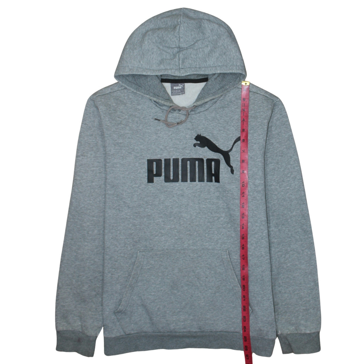 Puma Men’s Grey Pullover Hoodie Size L Regular Fit Sportswear
