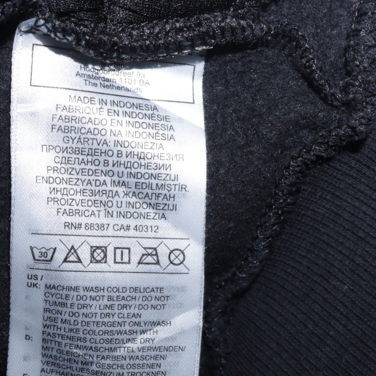 Adidas Womens Black & Grey Full Zip Hoodie Size L 16-18 Cotton Blend