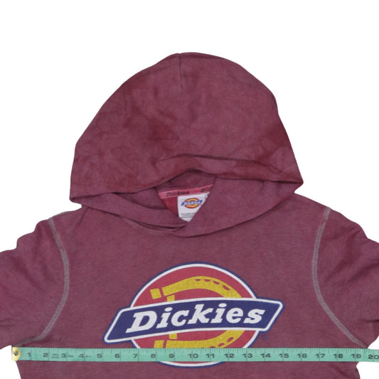 Dickies Women’s Maroon Pullover Hoodie M Cotton Logo Print