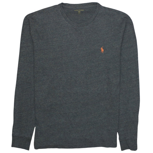 Ralph Lauren Men’s Grey Long Sleeve Crew Neck Cotton Top Size S