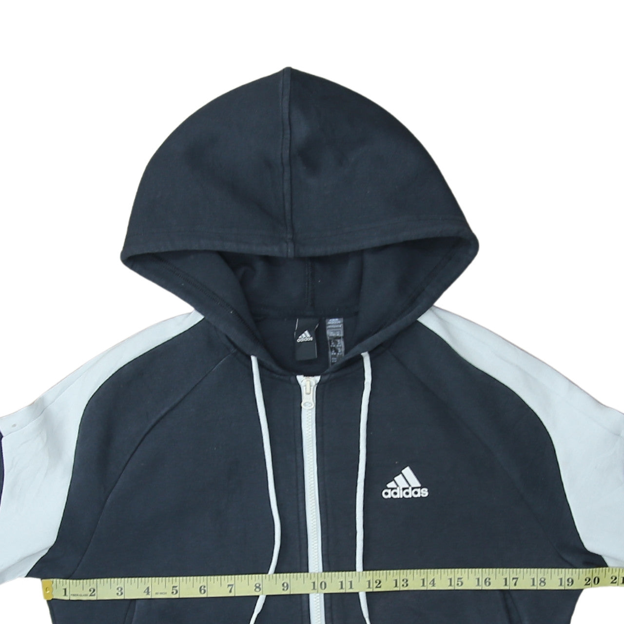 Adidas Womens Black Full Zip Hoodie Size 12 Hooded Sweatshirt