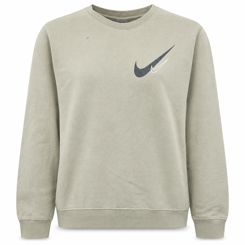 Nike Women’s Beige Crew Neck Pullover Sweatshirt M Logo Print