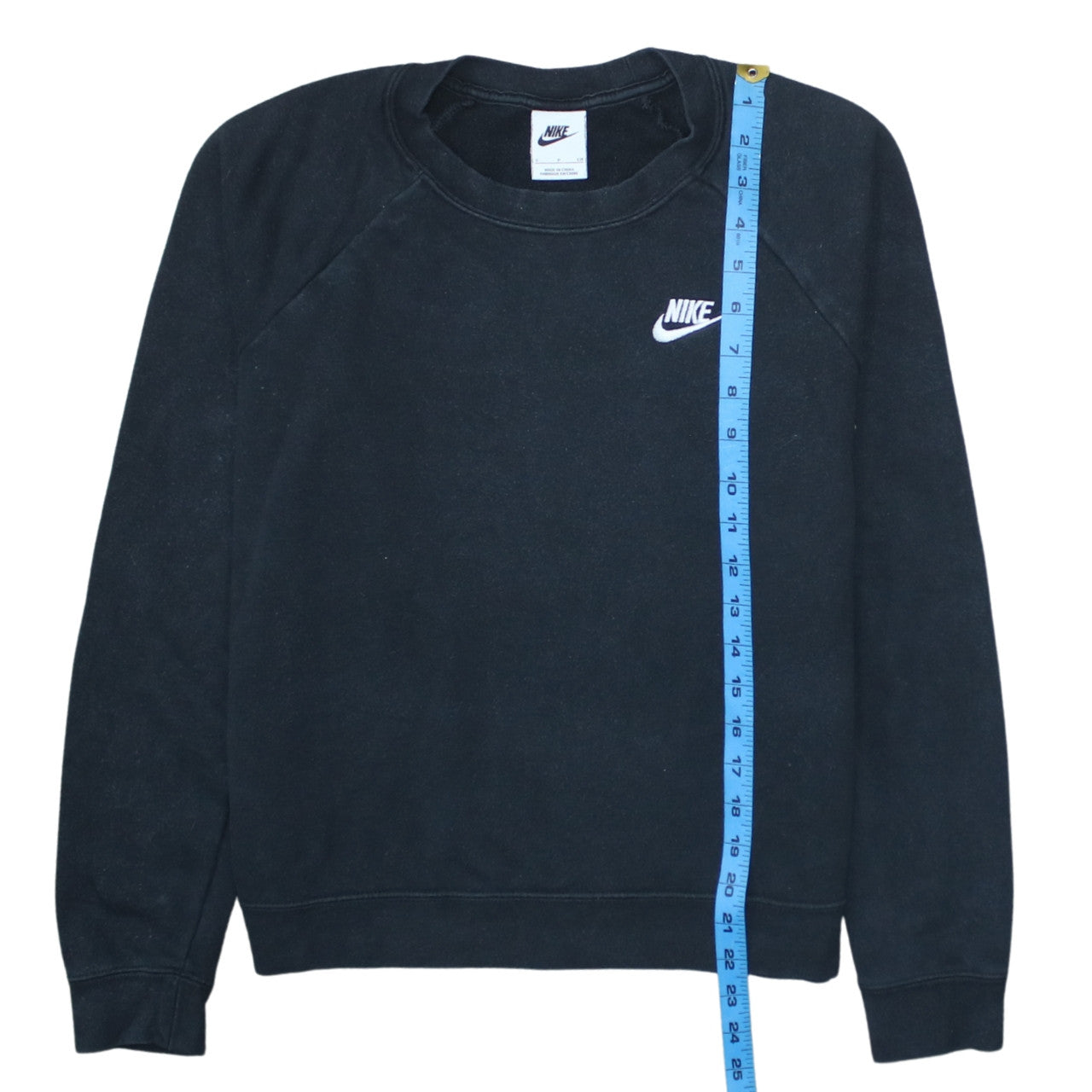 Nike Men Black Crew Neck Pullover Sweatshirt Size S Regular Fit