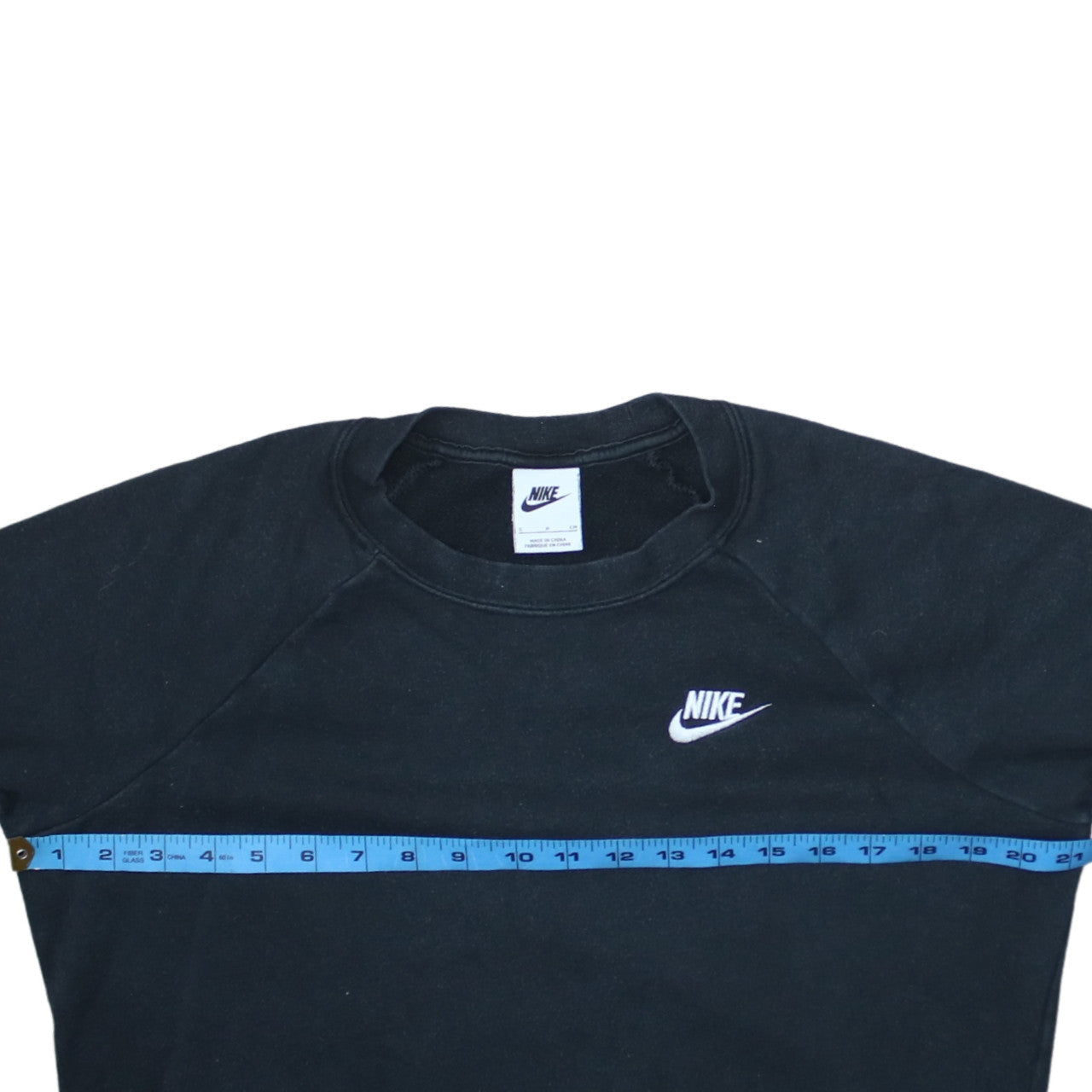Nike Men Black Crew Neck Pullover Sweatshirt Size S Regular Fit