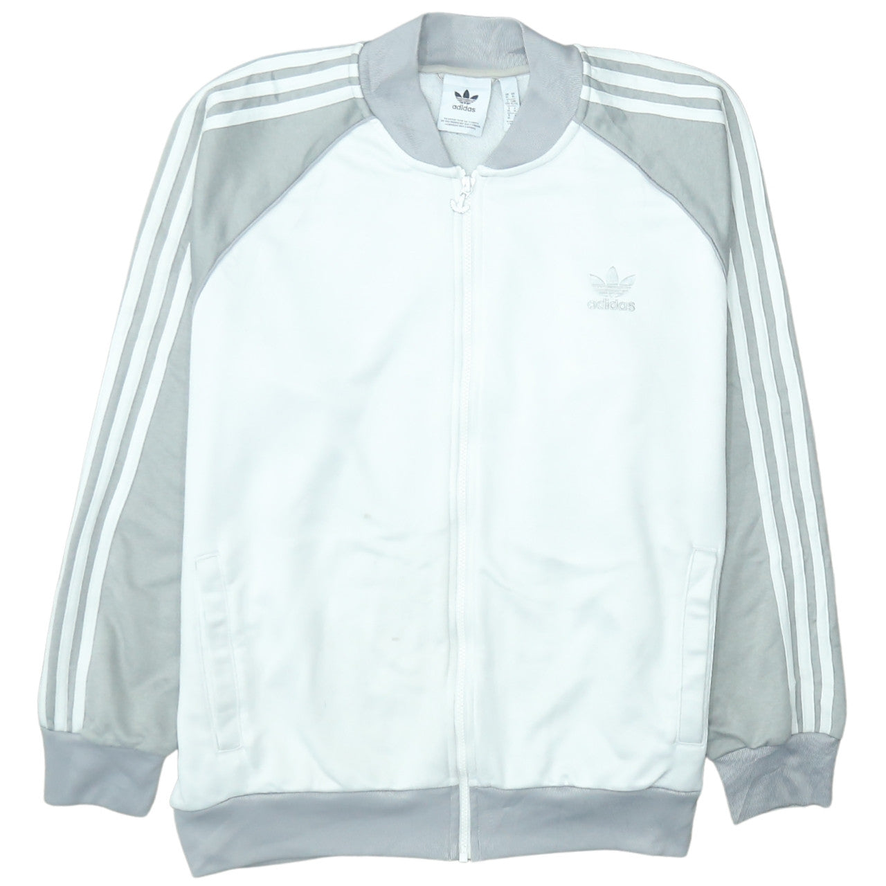 Adidas Men's White XL Track Jacket Full Zip Classic Activewear