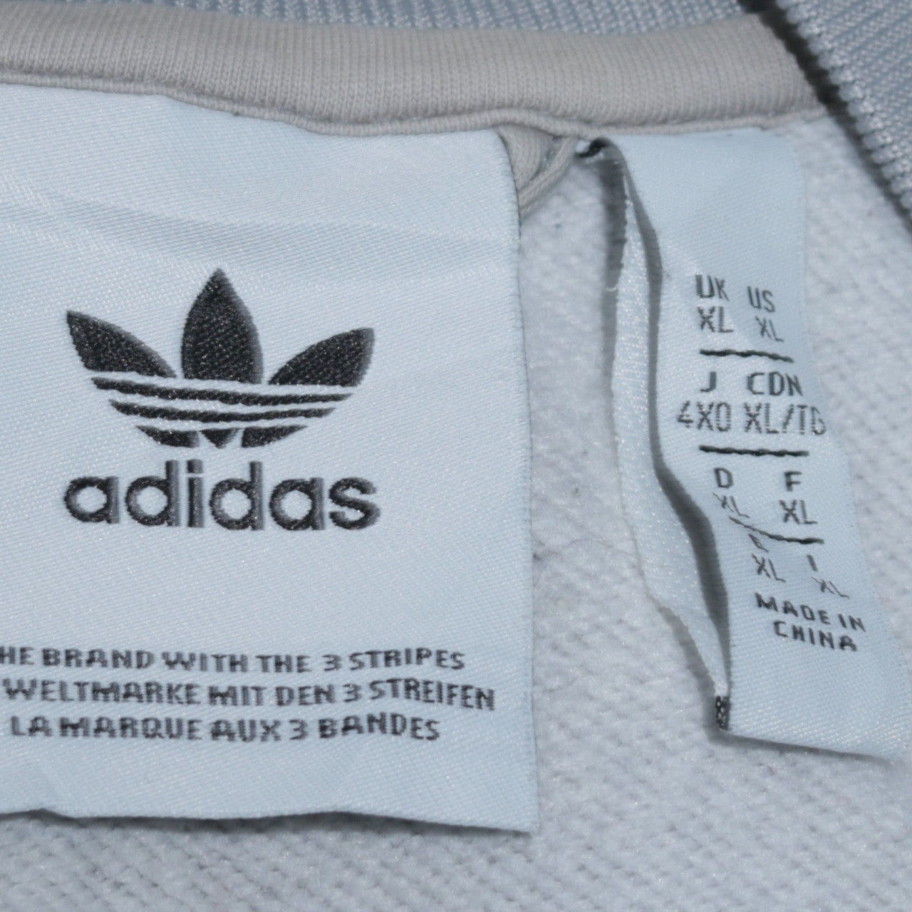 Adidas Men's White XL Track Jacket Full Zip Classic Activewear