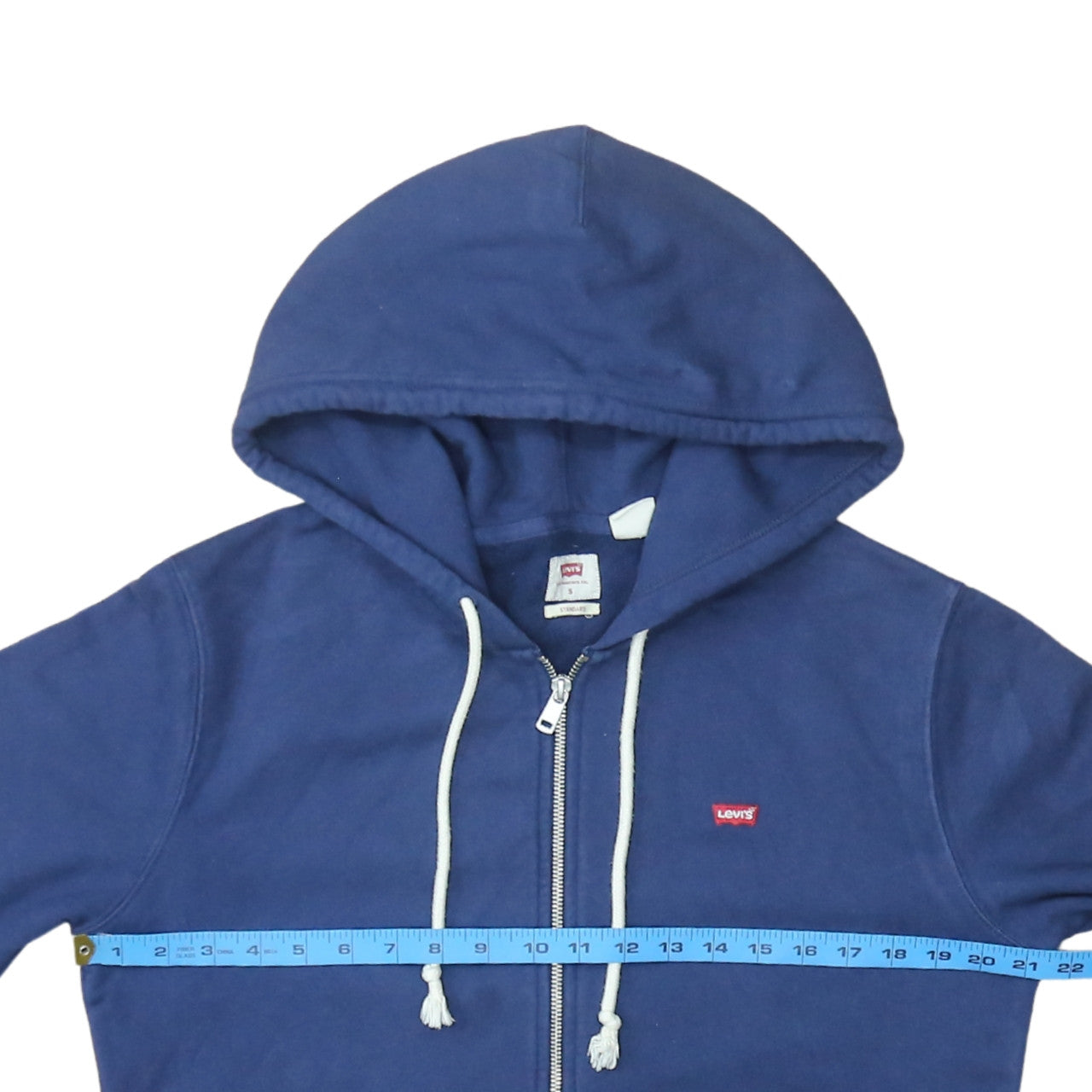 Levi's Men's Blue Full Zip Hoodie Small Classic Cotton Blend