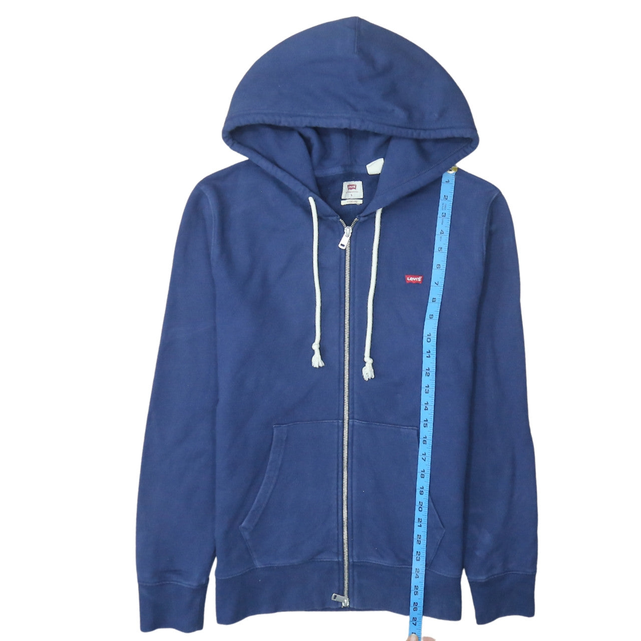 Levi's Men's Blue Full Zip Hoodie Small Classic Cotton Blend