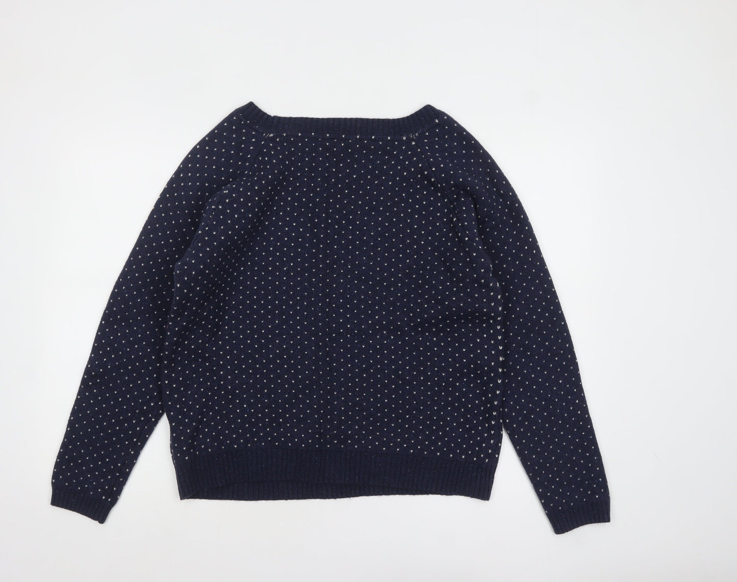FatFace Women Blue Reindeer Fair Isle Crew Neck Pullover Jumper Size 18