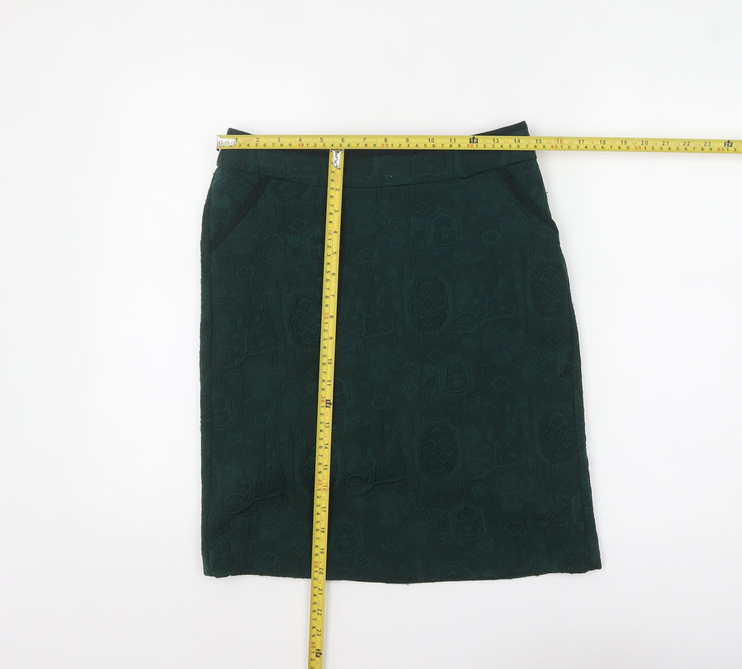 White Stuff Women’s Green Size 8 Jacquard Pencil Skirt