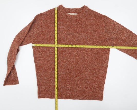Sandstone Mens Orange Acrylic Knit Crew Neck Jumper L