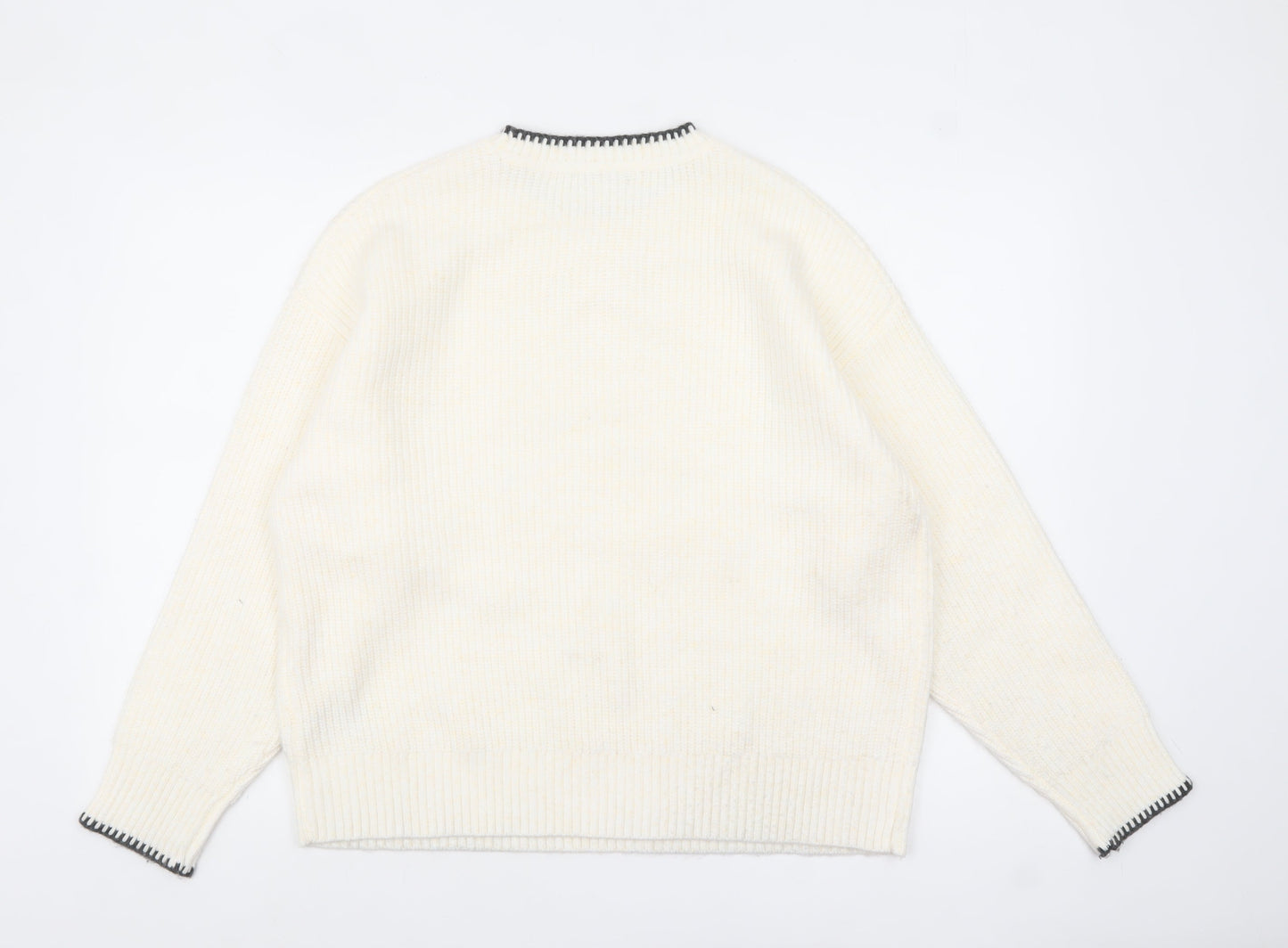Marks and Spencer Womens Ivory L Crew Neck Knit Jumper
