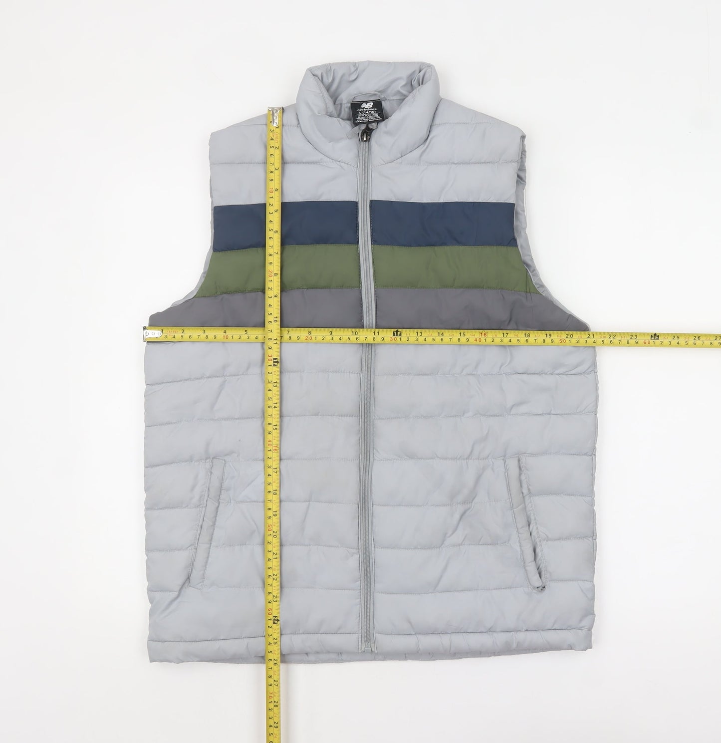 New Balance Womens Grey L Padded Lightweight Puffer Waistcoat