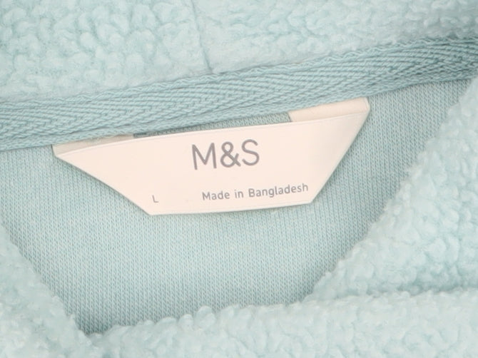 Marks and Spencer Women Blue Fleece Pullover Sweatshirt L