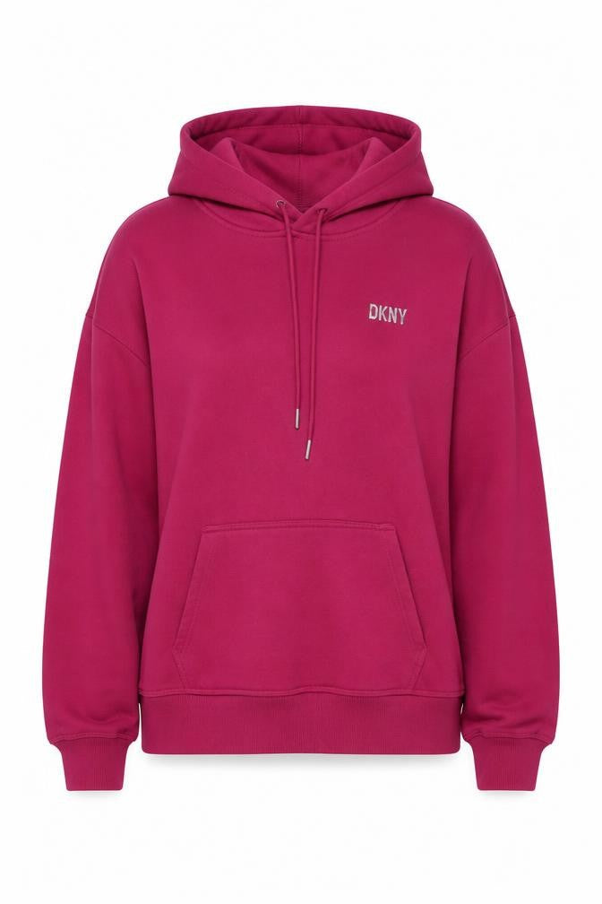 DKNY Sport Women's Pink Pullover Hoodie Medium Cotton Blend