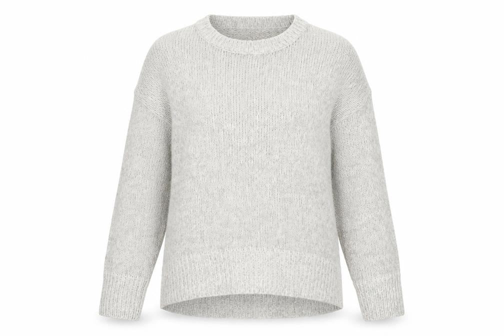 New Look Women's Grey Acrylic Knit Crew Neck Jumper Size S