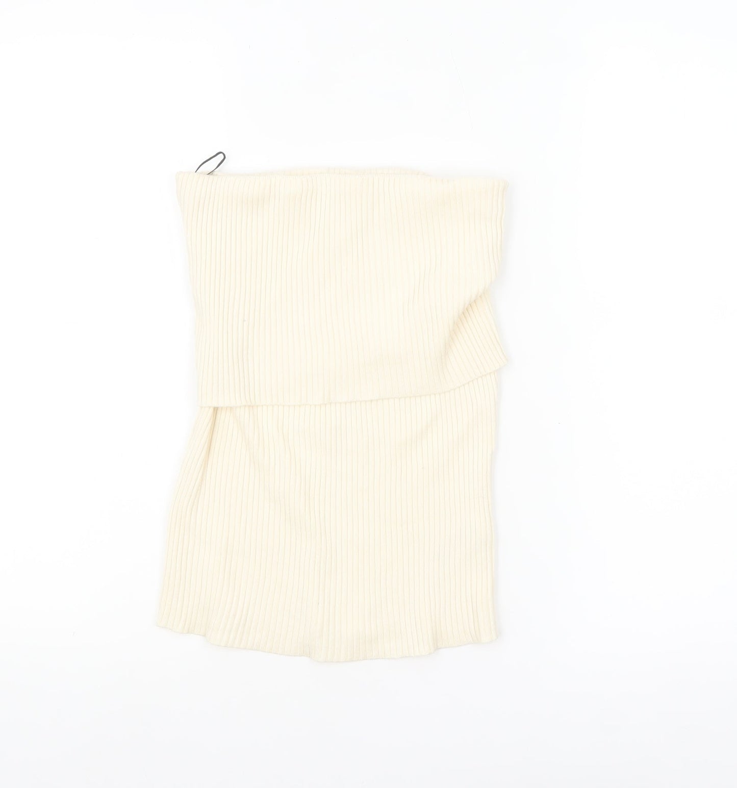 Marks and Spencer Women’s Ivory Ribbed Strapless Knit Top Size 12