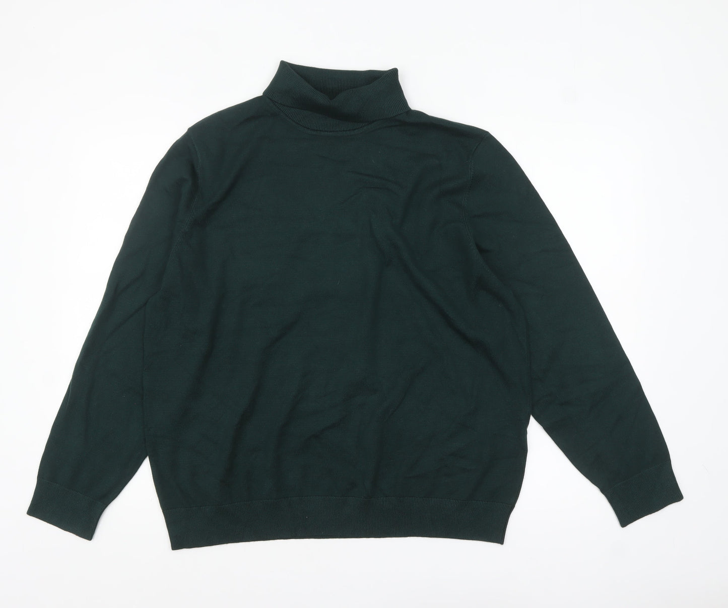 Peacocks Women's Green Roll Neck Long Sleeve Jumper Size 24