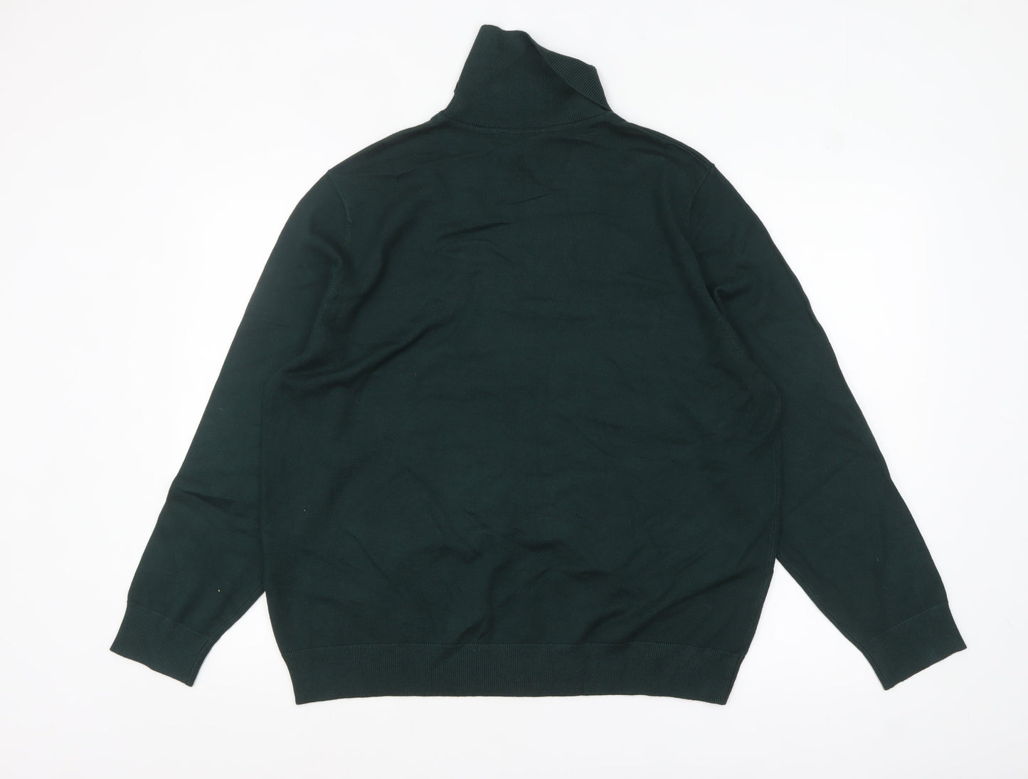 Peacocks Women's Green Roll Neck Long Sleeve Jumper Size 24