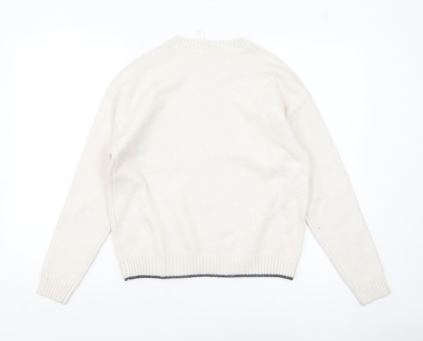 Marks and Spencer Womens Ivory Star Knit Pullover Jumper Size S