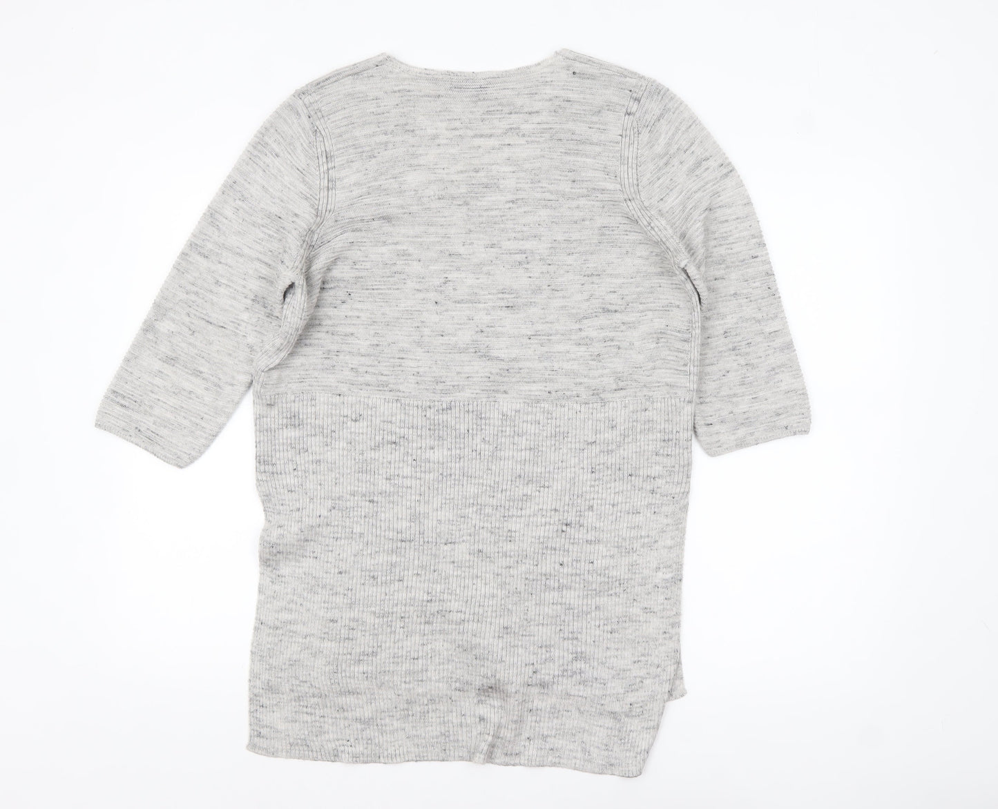 Marks and Spencer Women’s Grey Knit V-Neck Tunic Jumper Size 14