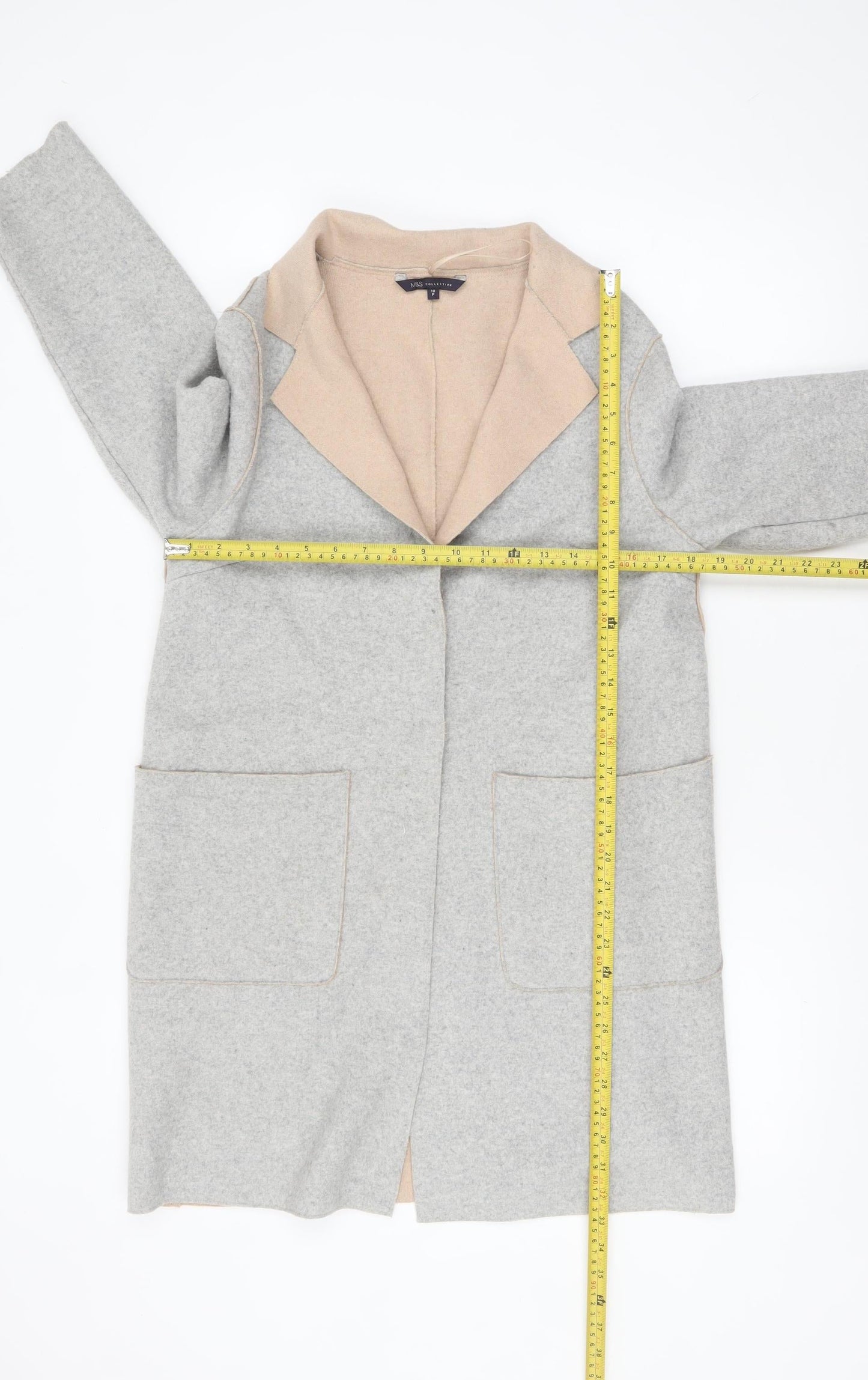 Marks and Spencer Women's Grey Cardigan Size 10 Petite Wool Blend