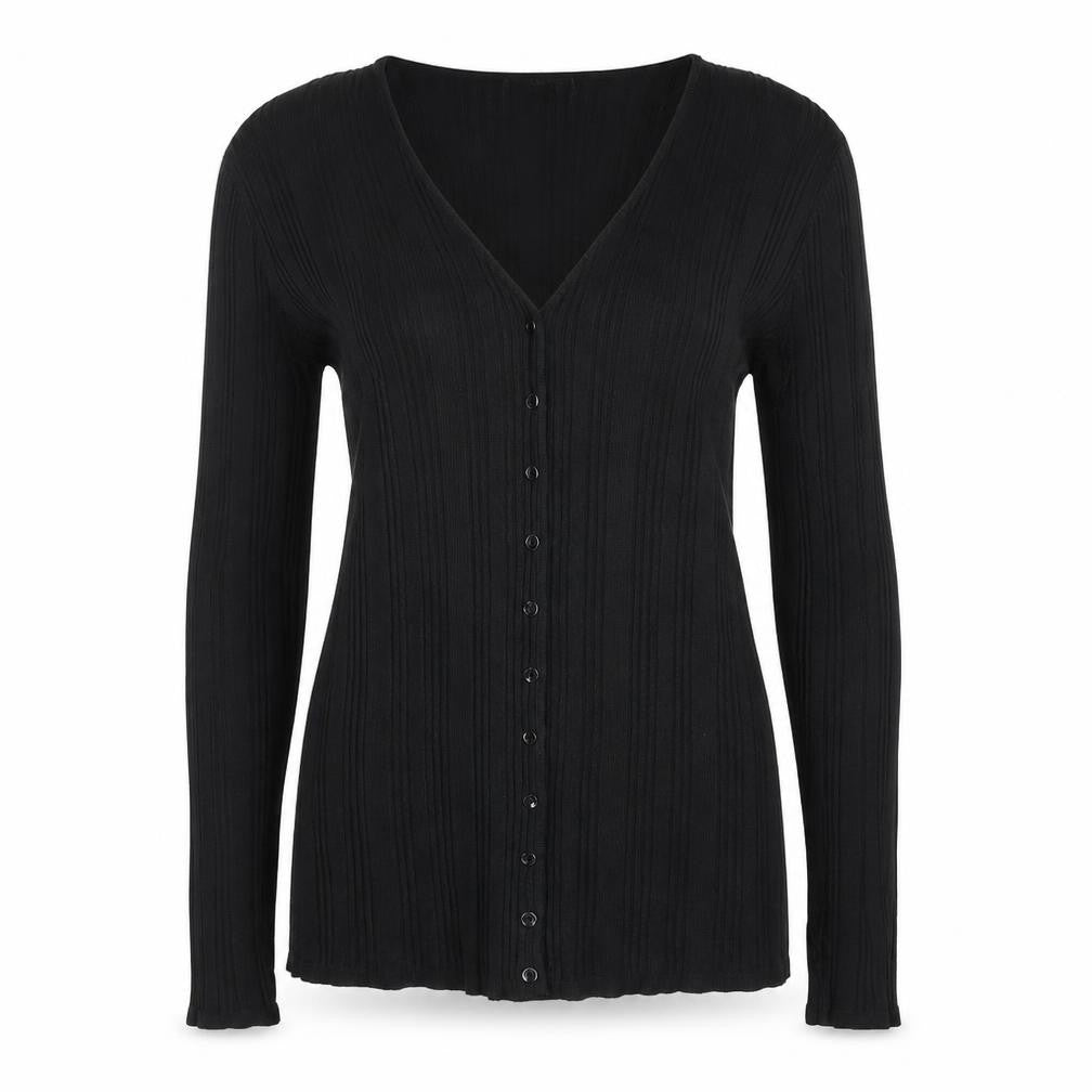 Planet Women's Black Viscose Knit Cardigan Size M Long Sleeve