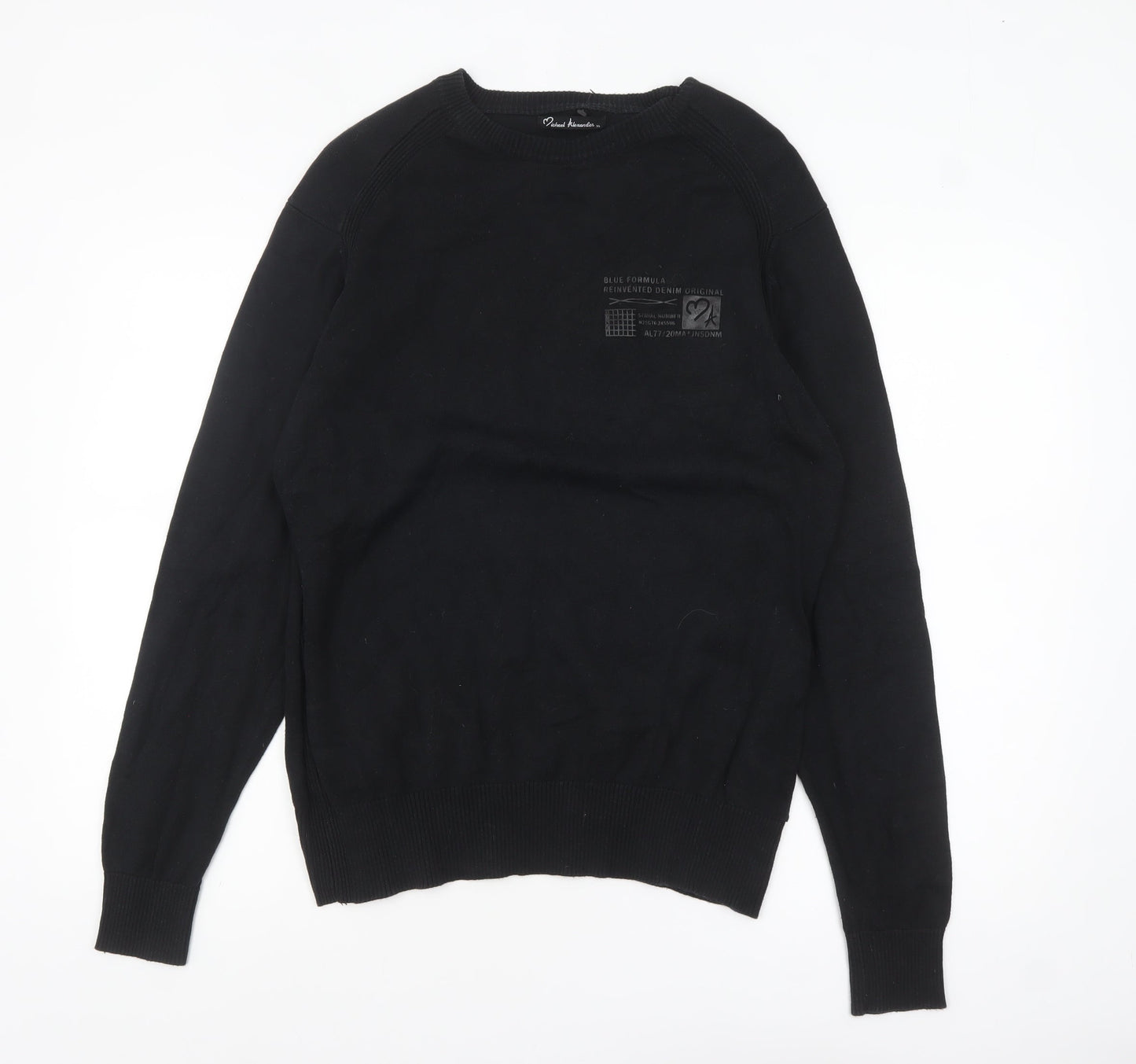 Michael Alexander Women's Black Cotton Crew Neck Jumper XL