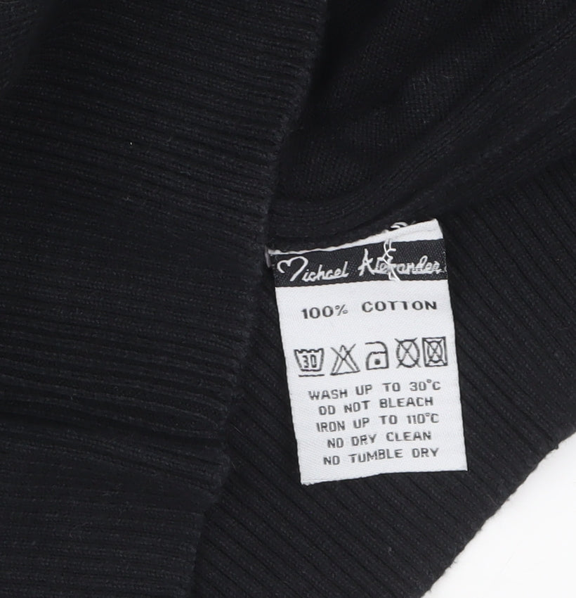 Michael Alexander Women's Black Cotton Crew Neck Jumper XL