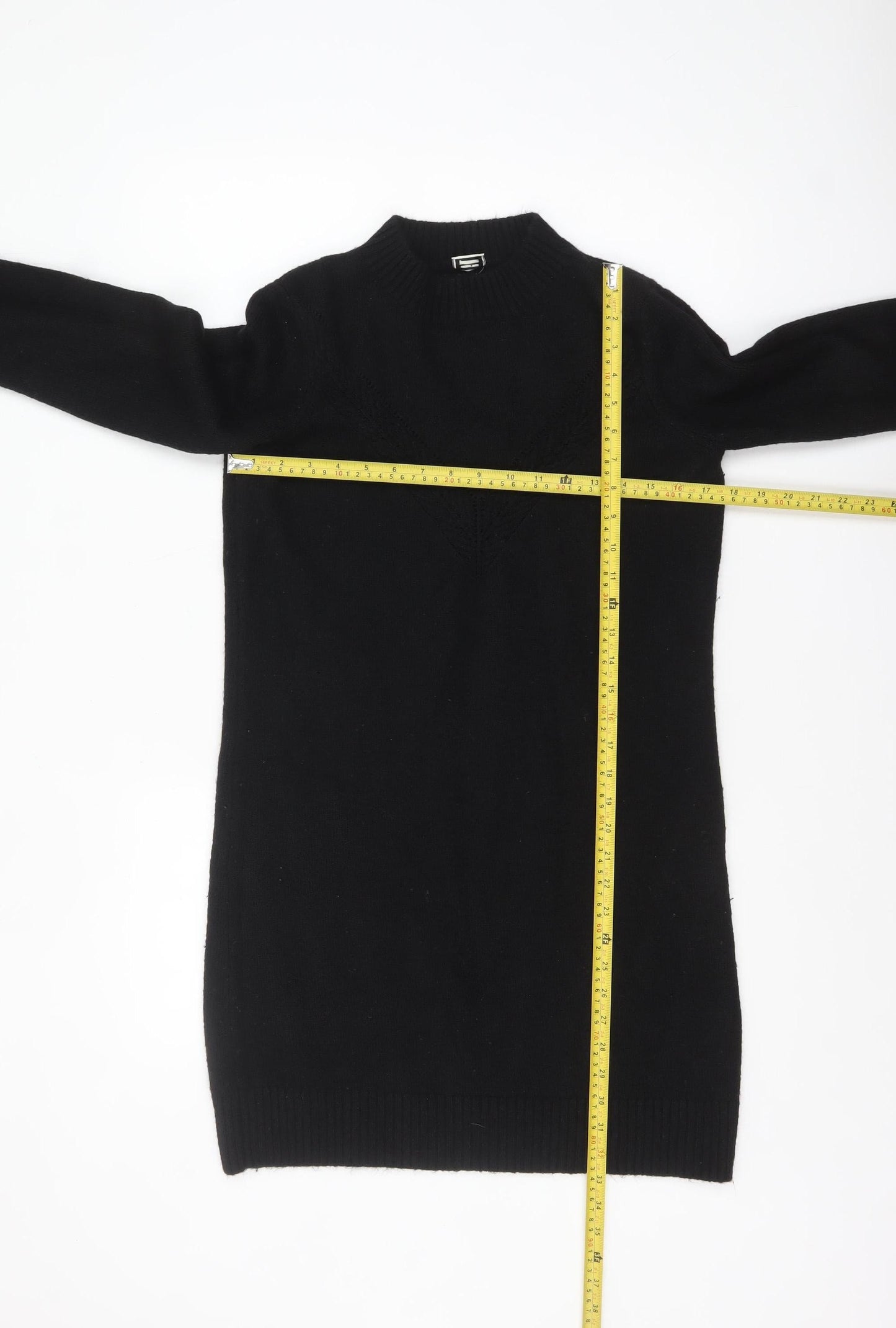 Pimkie Women Black Jumper Dress Size M Knit Long Sleeve High Neck