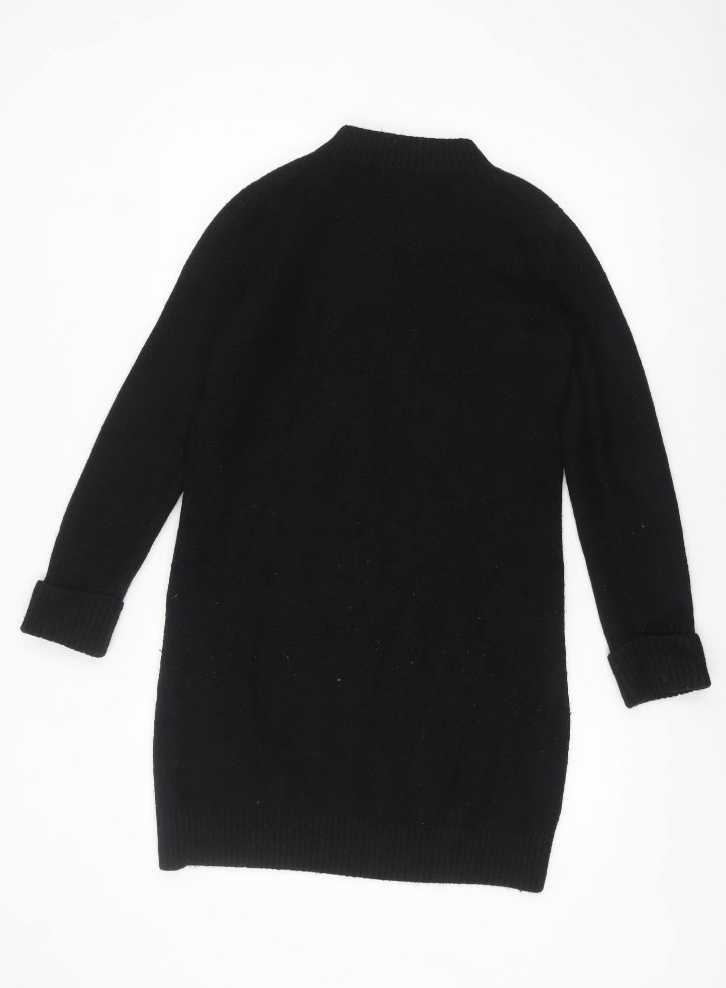 Pimkie Women Black Jumper Dress Size M Knit Long Sleeve High Neck