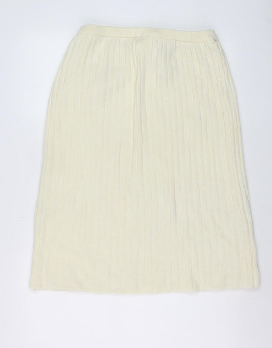 St. Bernard Women Ivory Wool Angora Knit Pencil Skirt Size 16