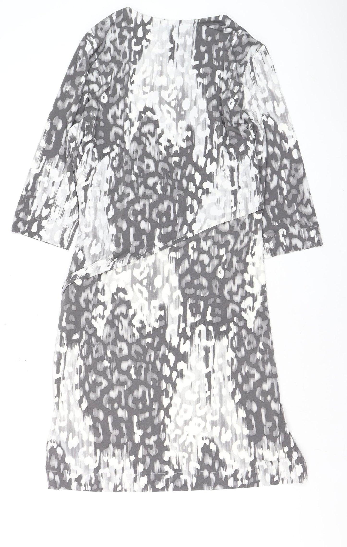 Marks and Spencer Women Grey Abstract Shift Dress Size 16