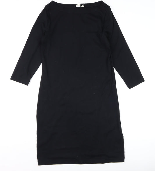 GAP Women’s Black Cotton Modal Shift Dress Size M 3/4 Sleeve