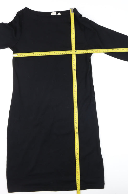 GAP Women’s Black Cotton Modal Shift Dress Size M 3/4 Sleeve