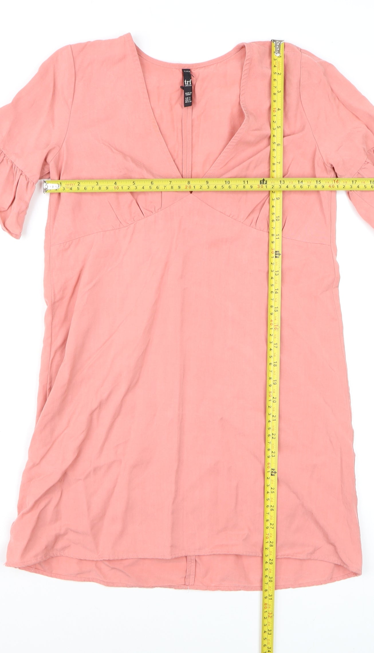Zara Women Pink Short Sleeve Shift Dress Size 8