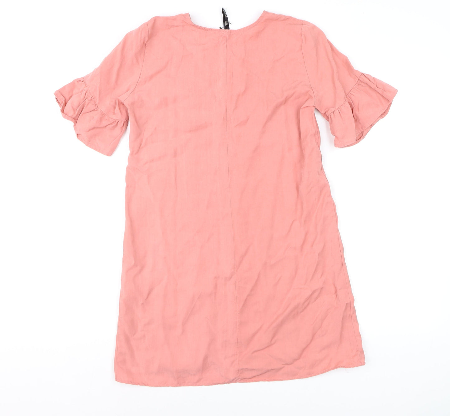Zara Women Pink Short Sleeve Shift Dress Size 8